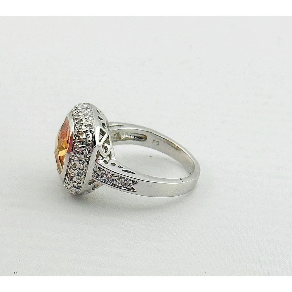 Premier Designs Vintage Peach Champagne Cocktail Ring In Size 8